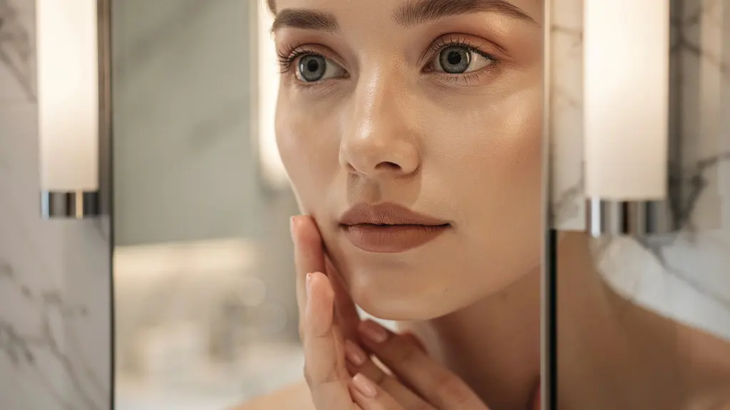 Baño con iluminación cruzada perfecta junto al espejo para maquillaje