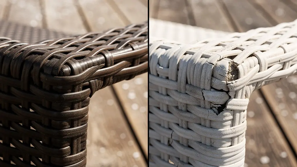 Comparación de muebles de ratán sintético y resina inyectada bajo el sol mediterráneo