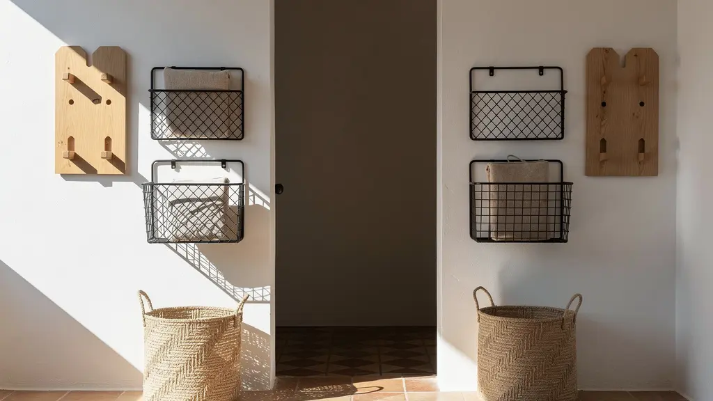 Entrada de casa española con sistema de organización por zonas