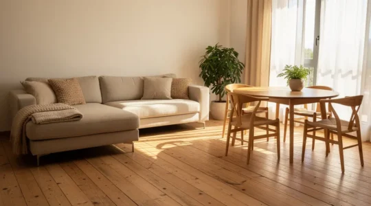 Salón comedor de 20m² con distribución en zonas y aprovechamiento del espacio