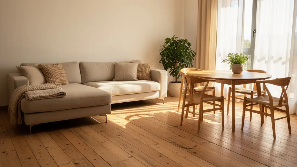 Salón comedor de 20m² con distribución en zonas y aprovechamiento del espacio