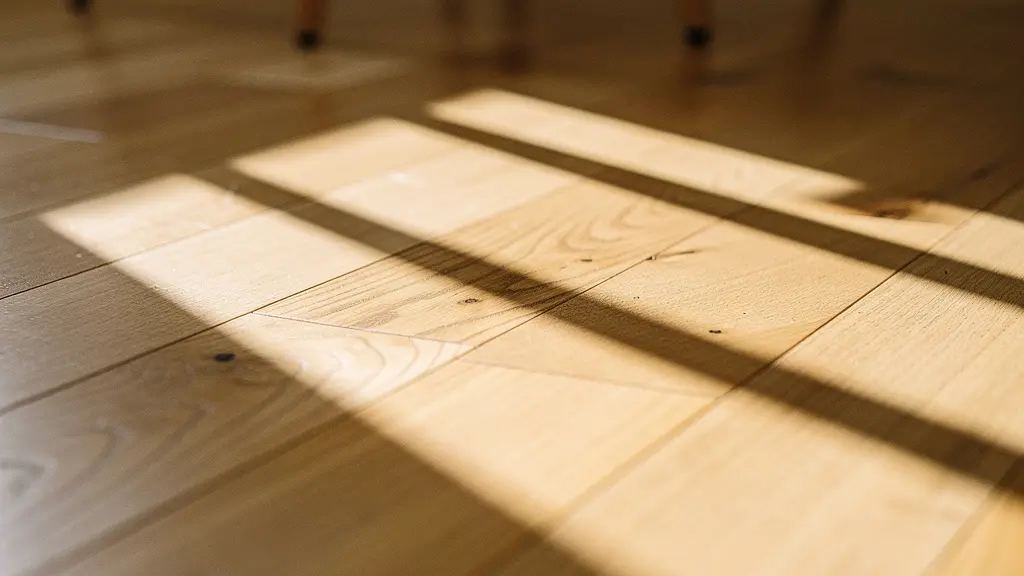 Vista macro de sombras proyectadas por muebles mostrando patrones de luz