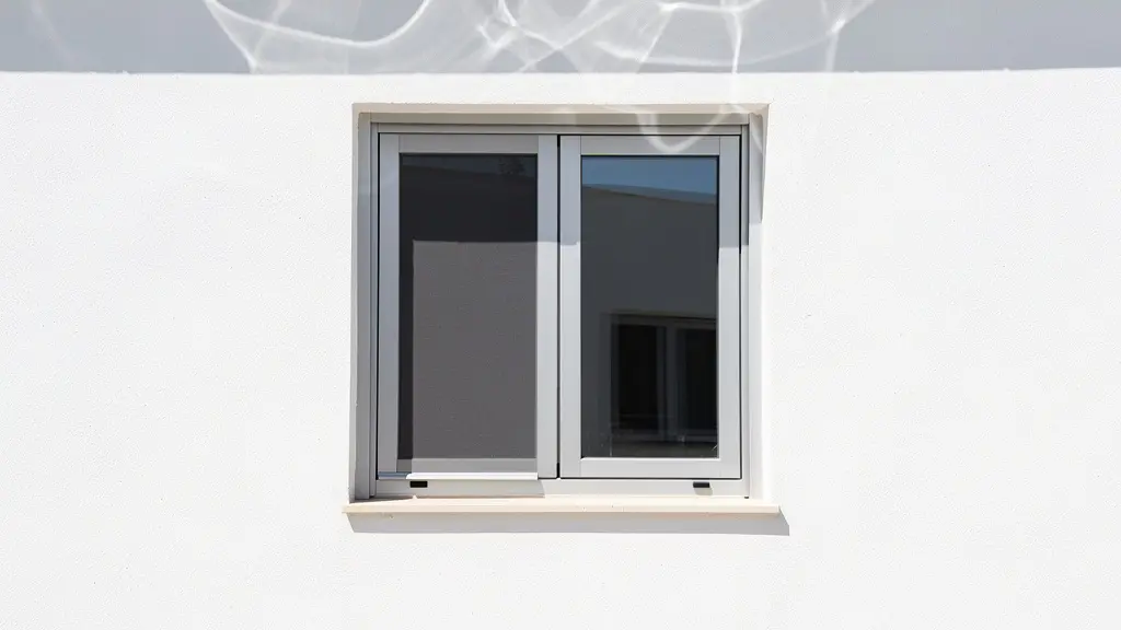 Ventana de vivienda española recibiendo sol directo sin protección exterior